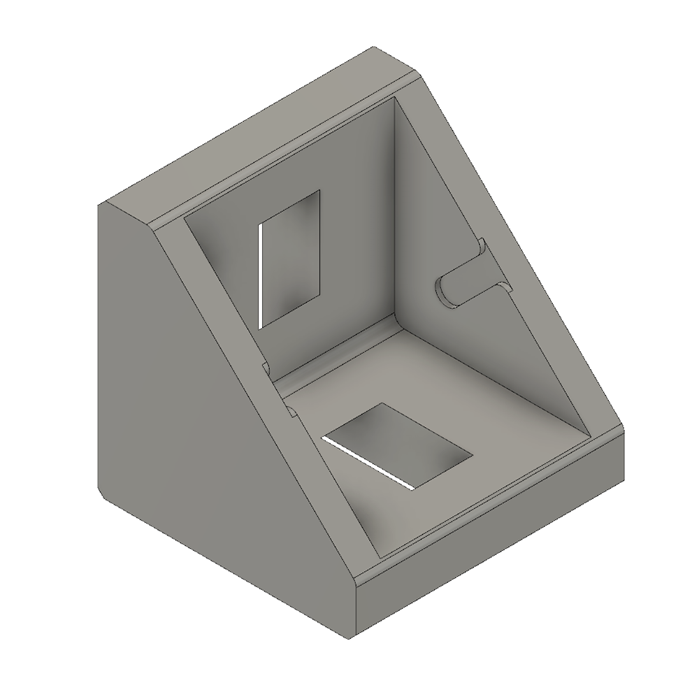 40-140-0 MODULAR SOLUTIONS ALUMINUM GUSSET<br>30MM X 30MM ANGLE WITH OUT HARDWARE